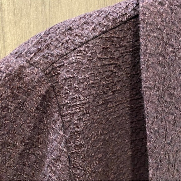 EILEEN FISHER XS Textured Jacket Blazer Oversized Open-Front Purple - Picture 4 of 13